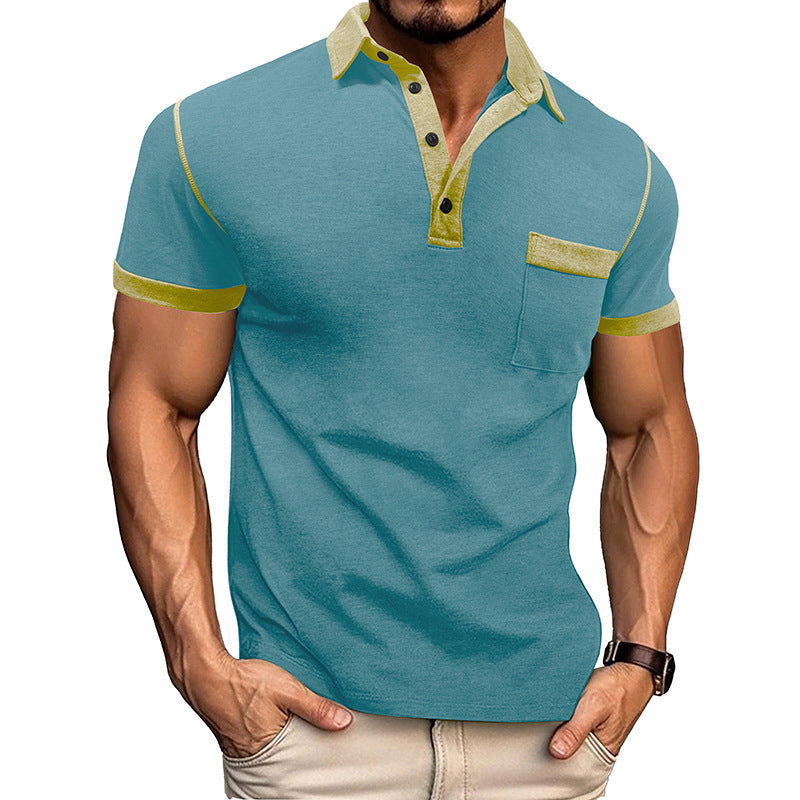 Spring Men's Wear Large Size Short Sleeve Henley T-Shirt Men's Polo Base Layer Shirt Men
