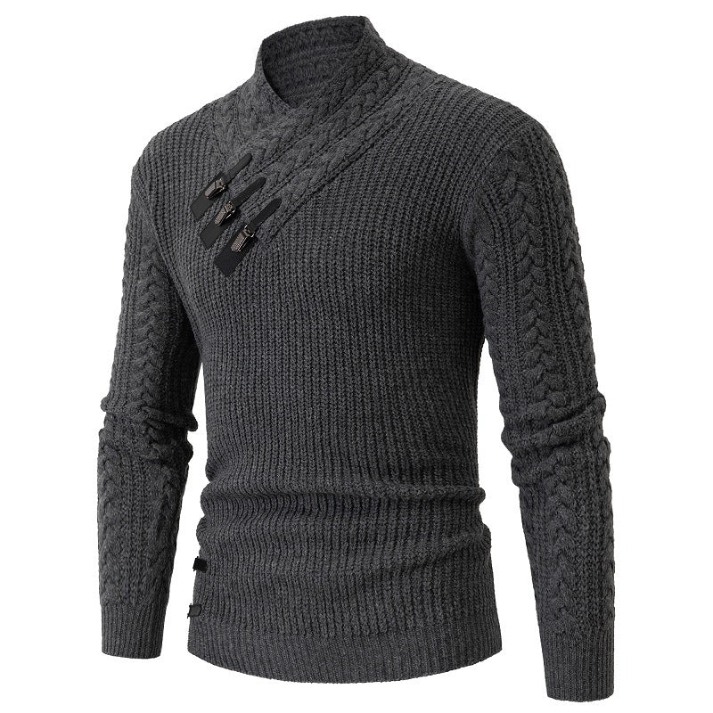 Seasonal Fashion Men’s Long-Sleeve Knit Pullover – Loose Fit Design