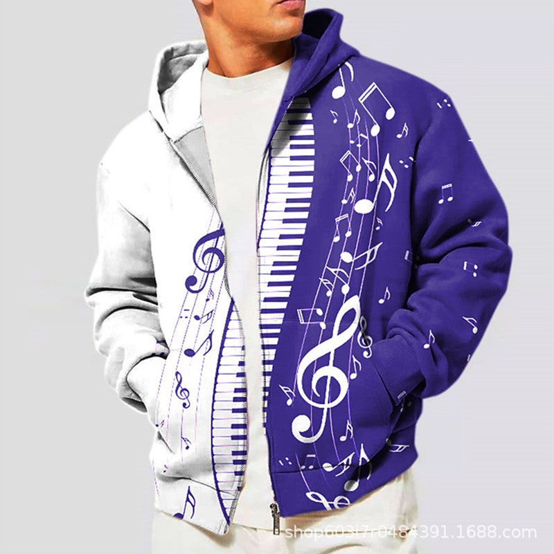 Bestseller Men's Hoodie 3D Digital Print Fashion Zip-Up Jacket