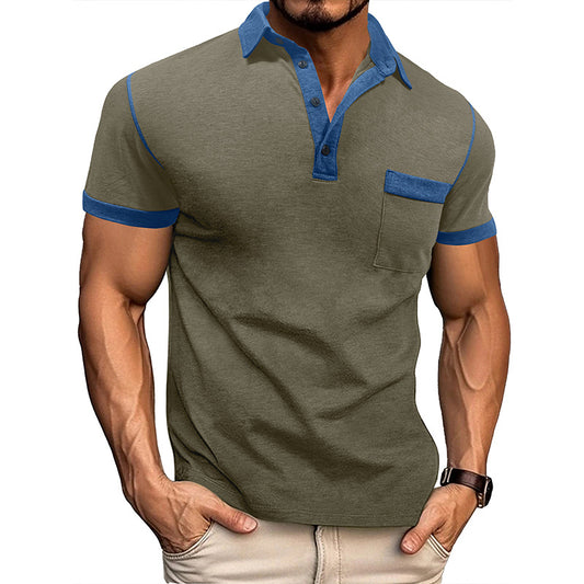 Spring Men's Wear Large Size Short Sleeve Henley T-Shirt Men's Polo Base Layer Shirt Men