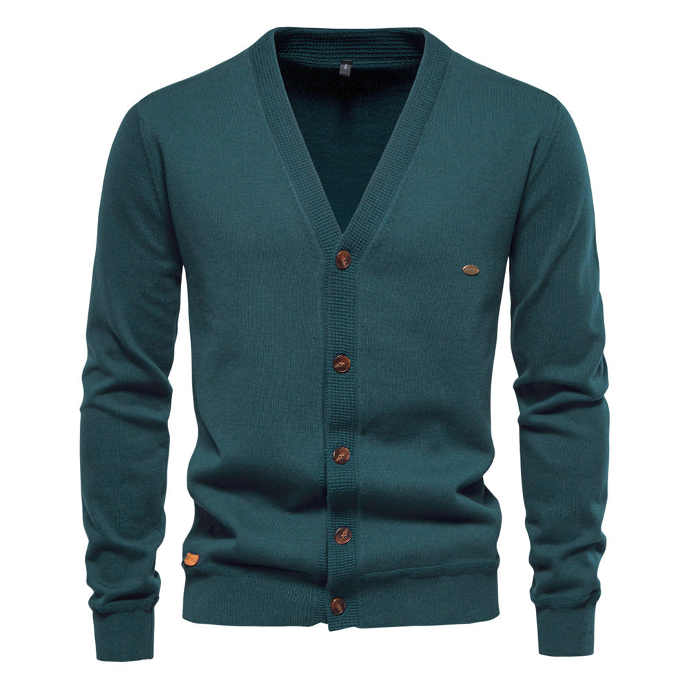 2025New Fall & Winter Men’s Cardigan Sweater - High-Quality Business Casual Solid Color Knitwear