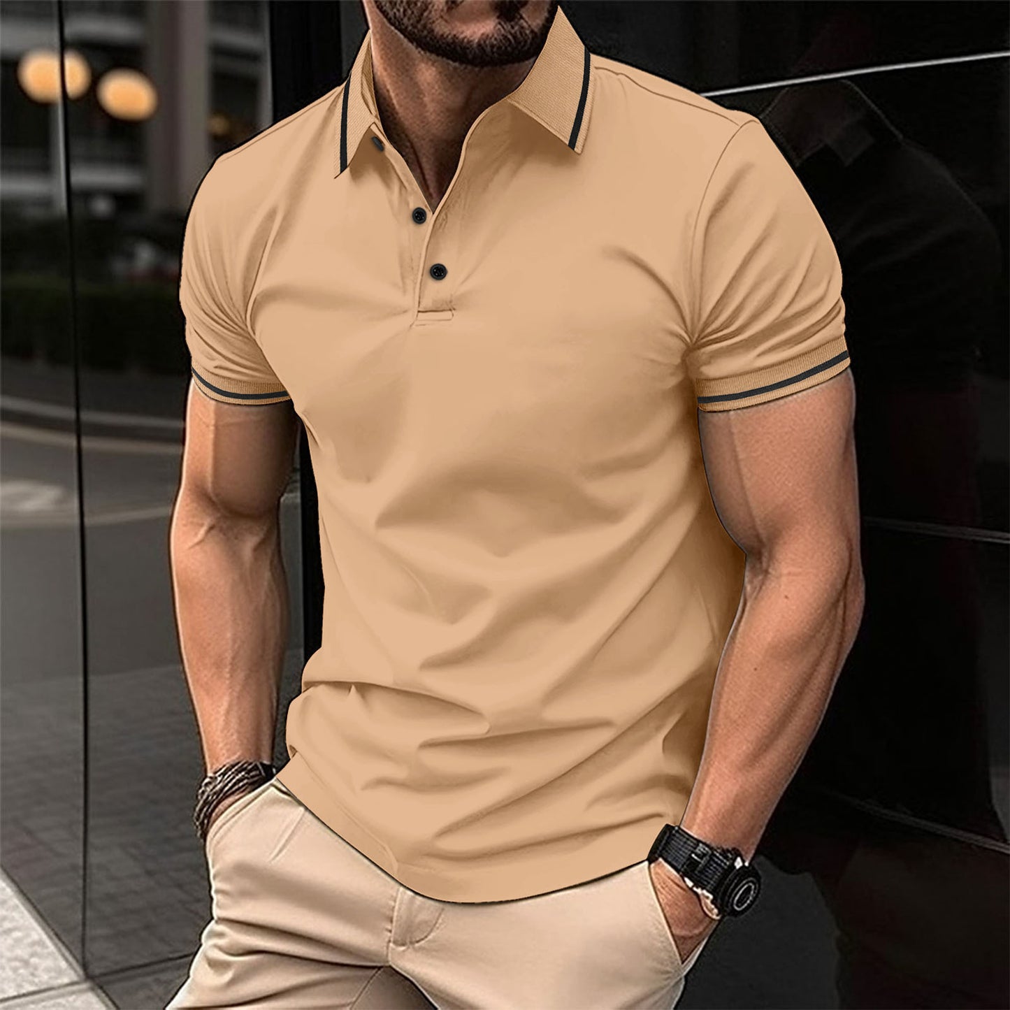 Ins Summer Style Fashion Turn-Down Collar Short Sleeve Polo Digital 3D Print Button Sport Polo Shirt