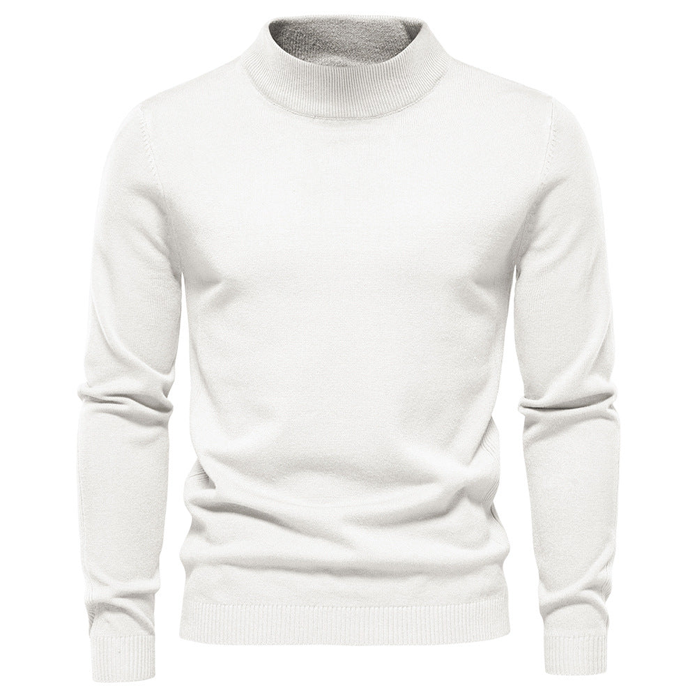 2025 Men’s Thick & Warm Sweater - Slim Fit Mid-Neck Knit Pullover in Multiple Colors