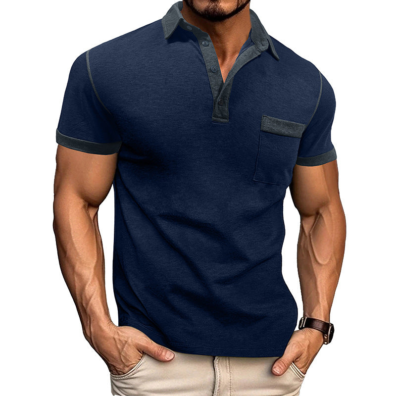 Spring Men's Wear Large Size Short Sleeve Henley T-Shirt Men's Polo Base Layer Shirt Men