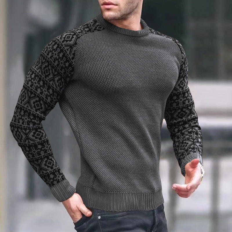 Base Layer Shirt Autumn Waffle Long-Sleeve Men's T-Shirt Casual Pullover Knit Top