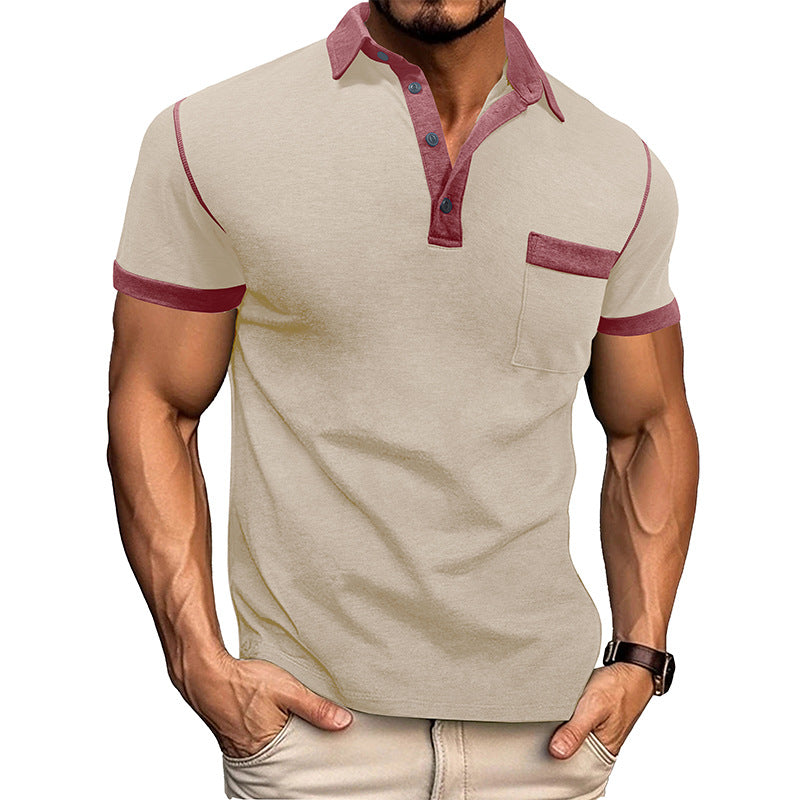 Spring Men's Wear Large Size Short Sleeve Henley T-Shirt Men's Polo Base Layer Shirt Men