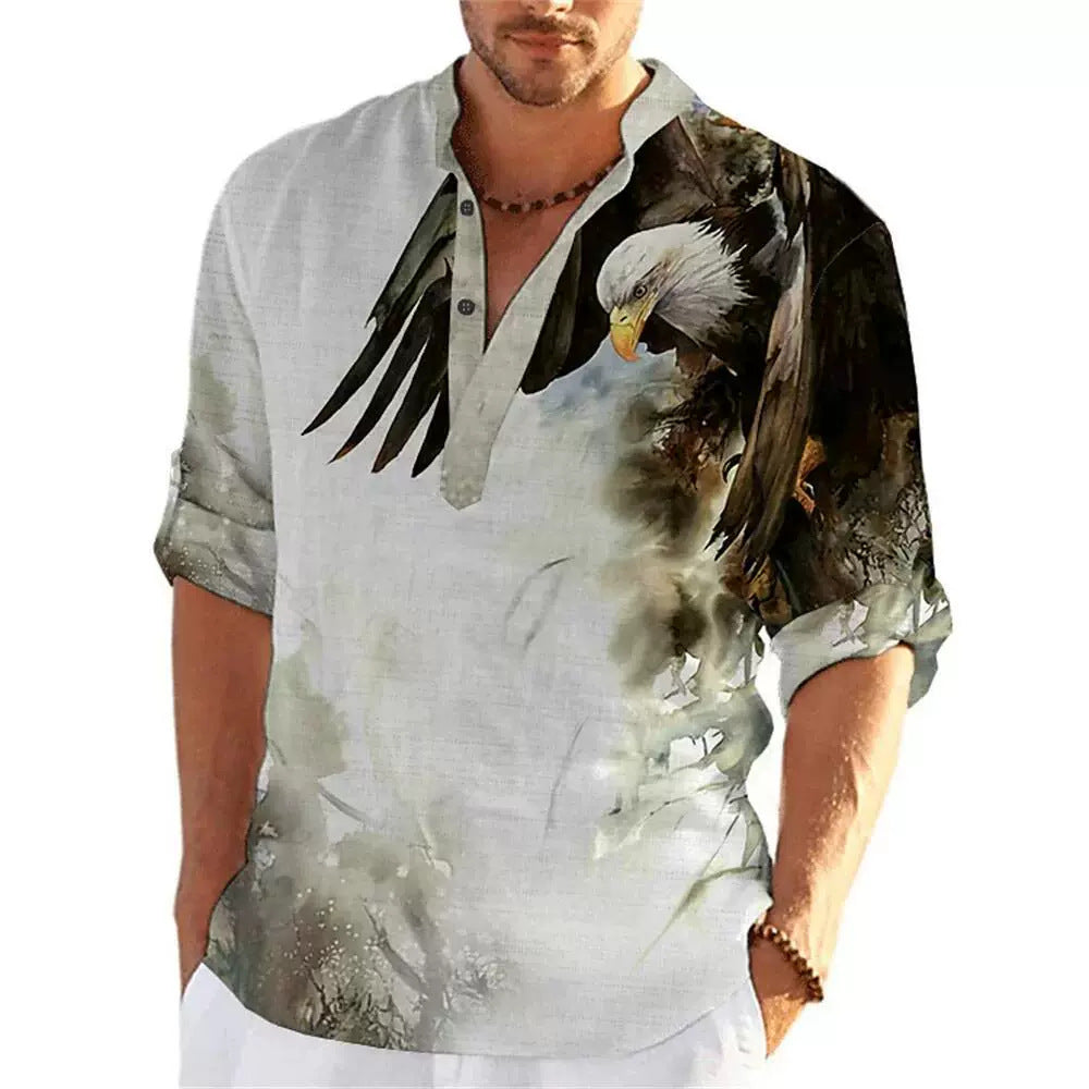 Independent Site New Polo Shirt Men's Shirt 3D Print Men's Shirt Henley Shirt