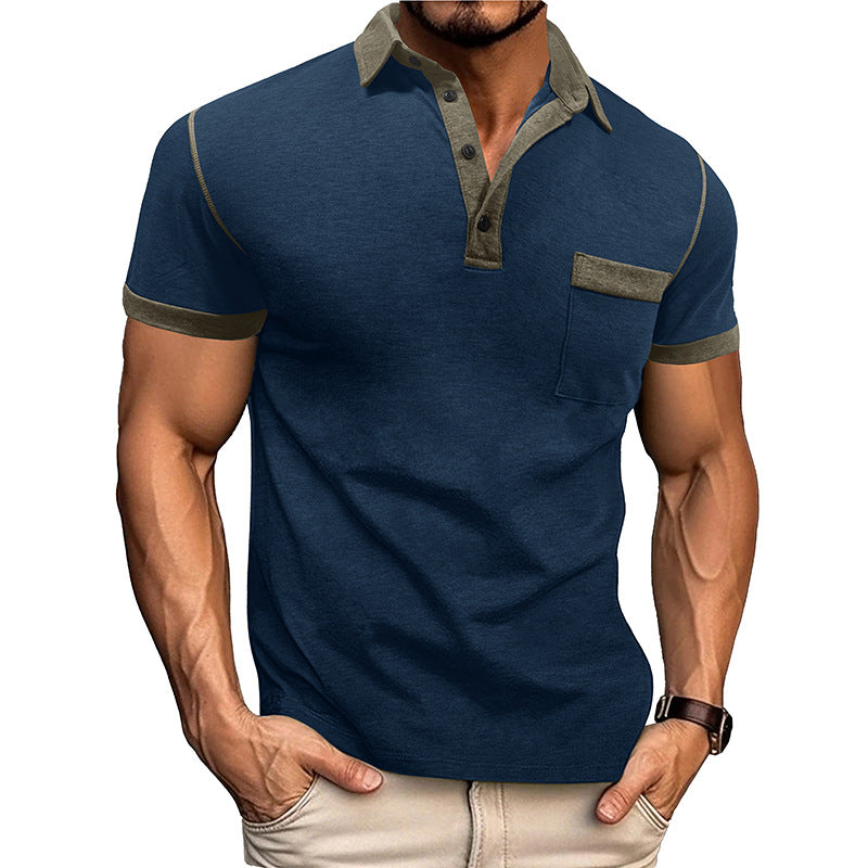 Spring Men's Wear Large Size Short Sleeve Henley T-Shirt Men's Polo Base Layer Shirt Men