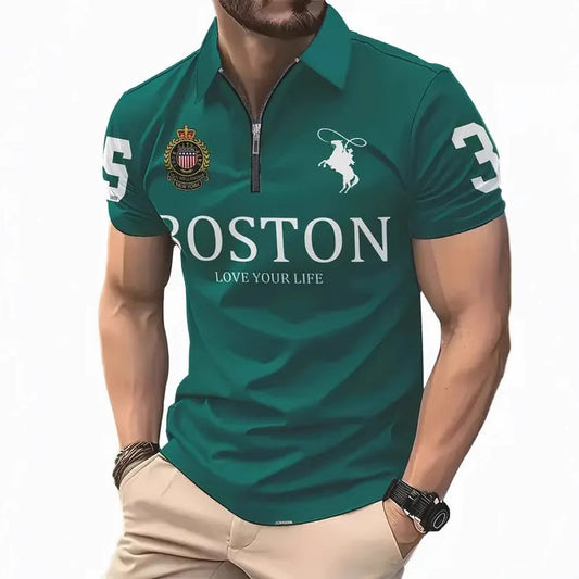 New Fashion Trendy Casual Versatile Short Sleeve Button Polo Shirt 3D Print