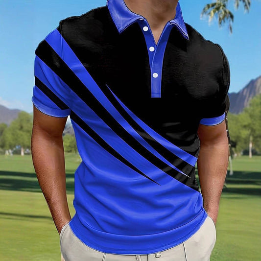 Spring Autumn New Zipper Turn-Down Collar Long Sleeve Men's Polo Shirt