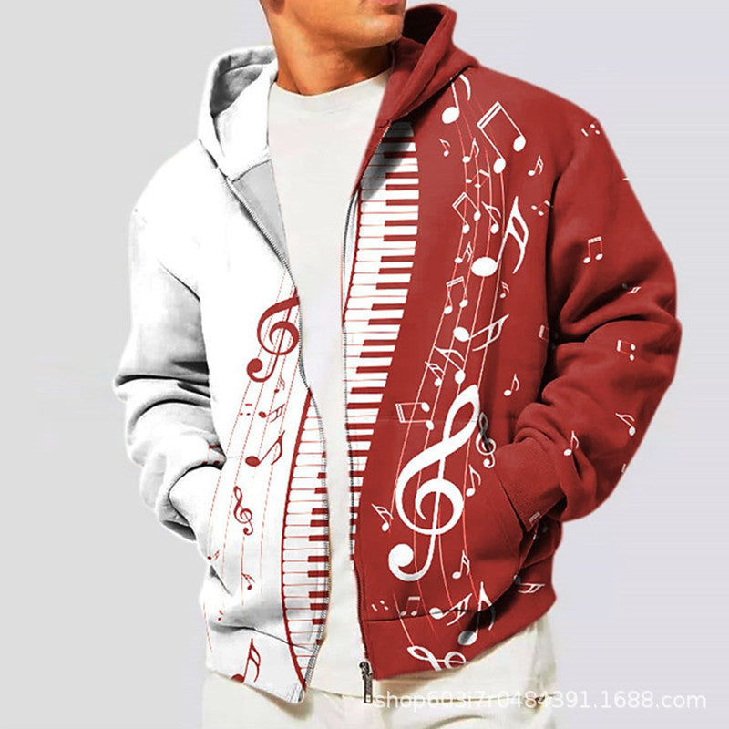 Bestseller Men's Hoodie 3D Digital Print Fashion Zip-Up Jacket