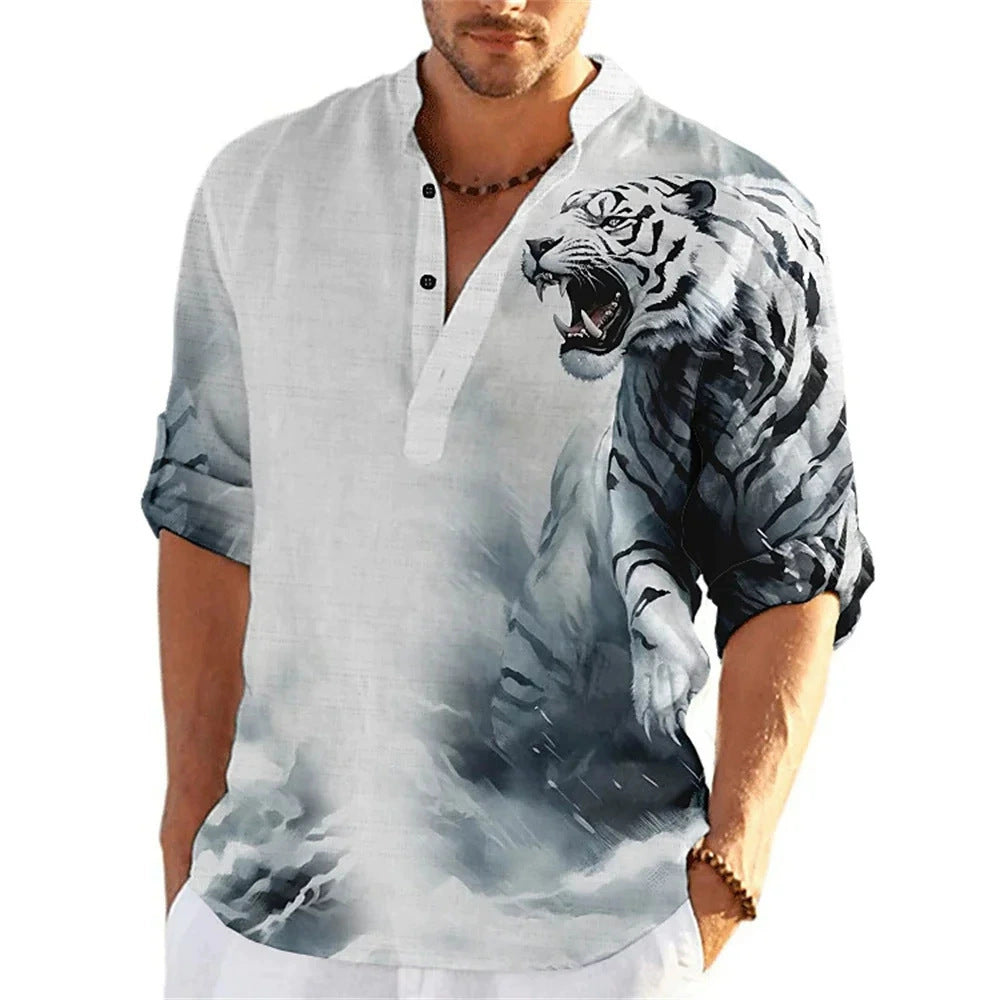 Independent Site New Polo Shirt Men's Shirt 3D Print Men's Shirt Henley Shirt