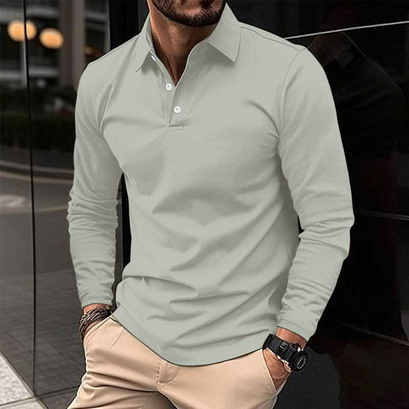 Ins Spring Autumn Polo Shirt Men's Long Sleeve Sport Polo Shirt
