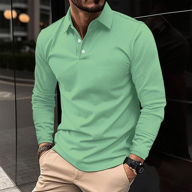 Ins Spring Autumn Polo Shirt Men's Long Sleeve Sport Polo Shirt