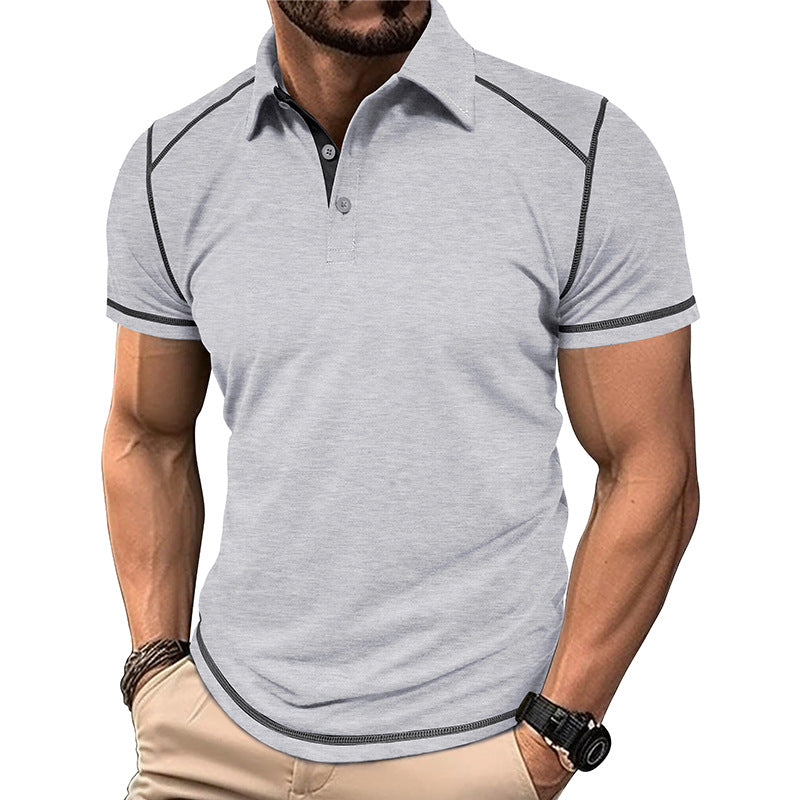 New Summer Men's Wear Short Sleeve Polo Shirt Men's Color-Block Turn-Down Collar Polo Shirt Men