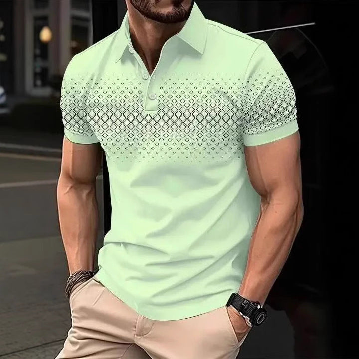 Summer Men's 3D Print Polo Shirt Turn-Down Collar Fashion Simple Casual Short Sleeve Daily Polo