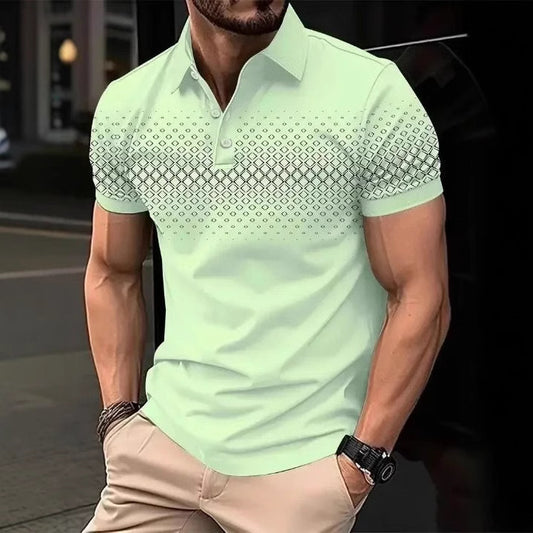 Summer Men's 3D Print Polo Shirt Turn-Down Collar Fashion Simple Casual Short Sleeve Daily Polo