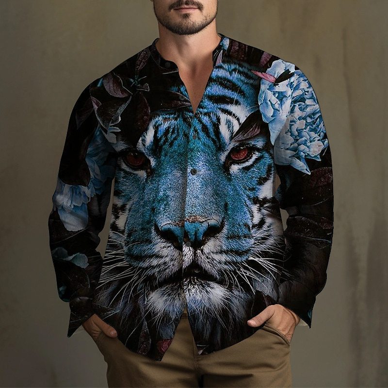 3D Long Sleeve Button Shirt
