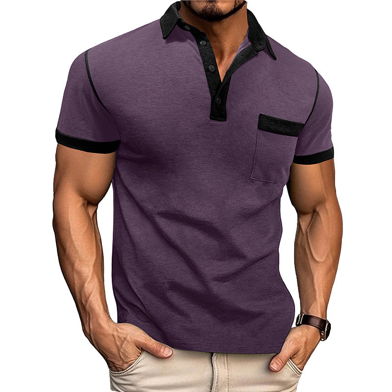 Spring Men's Wear Large Size Short Sleeve Henley T-Shirt Men's Polo Base Layer Shirt Men