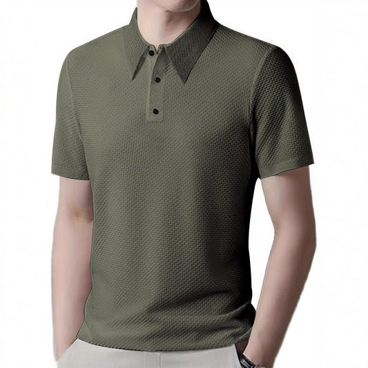 Men's Wear Summer Bestseller Polo Shirt Men Fitted Casual Breathable Thin Solid Color Short Sleeve Men Trendy