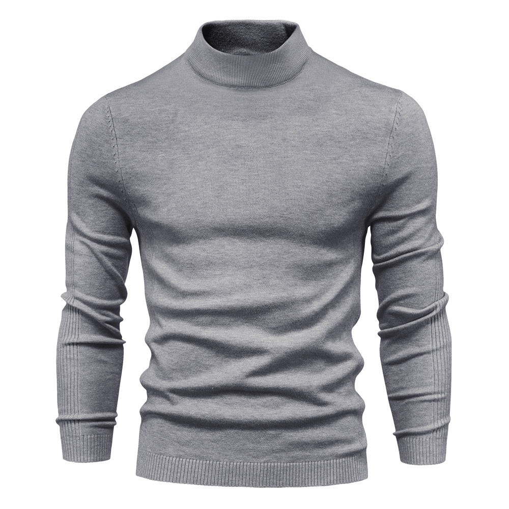 2025 Men’s Thick & Warm Sweater - Slim Fit Mid-Neck Knit Pullover in Multiple Colors