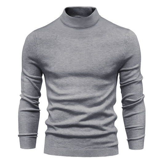 2025 Men’s Thick & Warm Sweater - Slim Fit Mid-Neck Knit Pullover in Multiple Colors