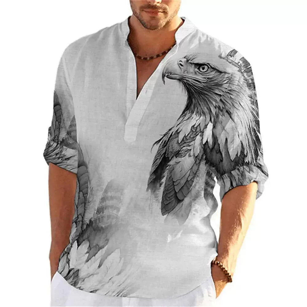 Independent Site New Polo Shirt Men's Shirt 3D Print Men's Shirt Henley Shirt
