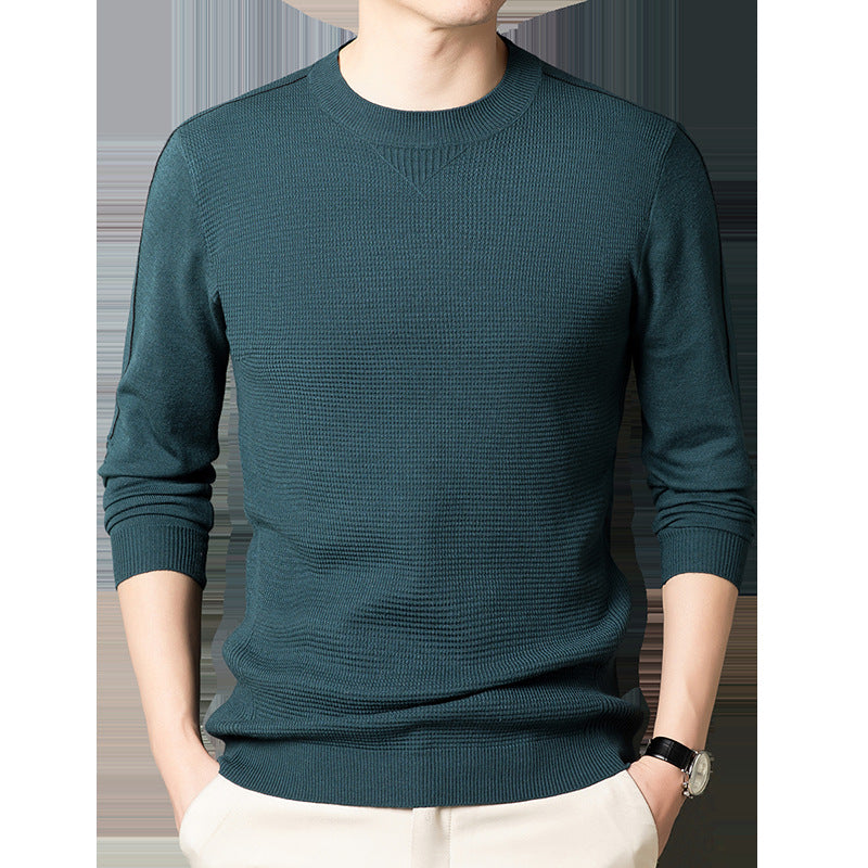 Men's Knit Sweater for Spring/Autumn Trendy Jacquard Knitwear for Young Men