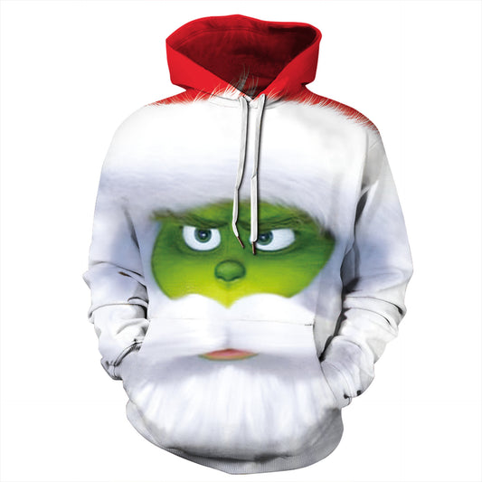 Christmas Grinch Hoodie 3D Digital Print Unisex Casual Long Sleeve Sweatshirt