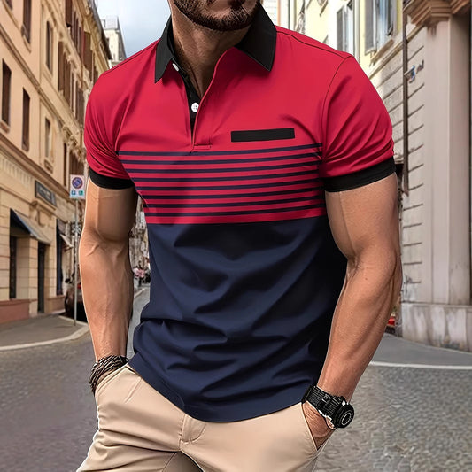 Button Short Sleeve Polo Shirt - 3D