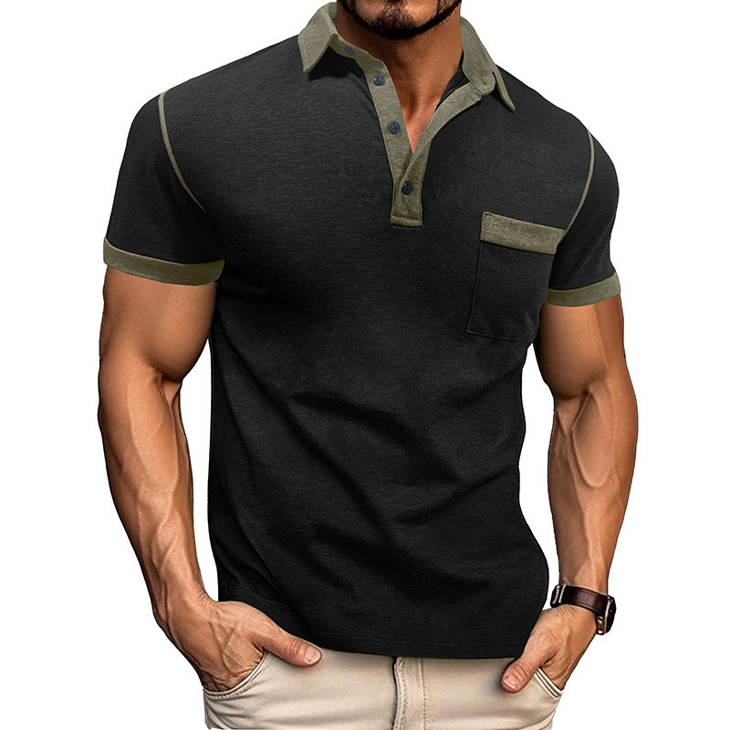 Spring Men's Wear Large Size Short Sleeve Henley T-Shirt Men's Polo Base Layer Shirt Men