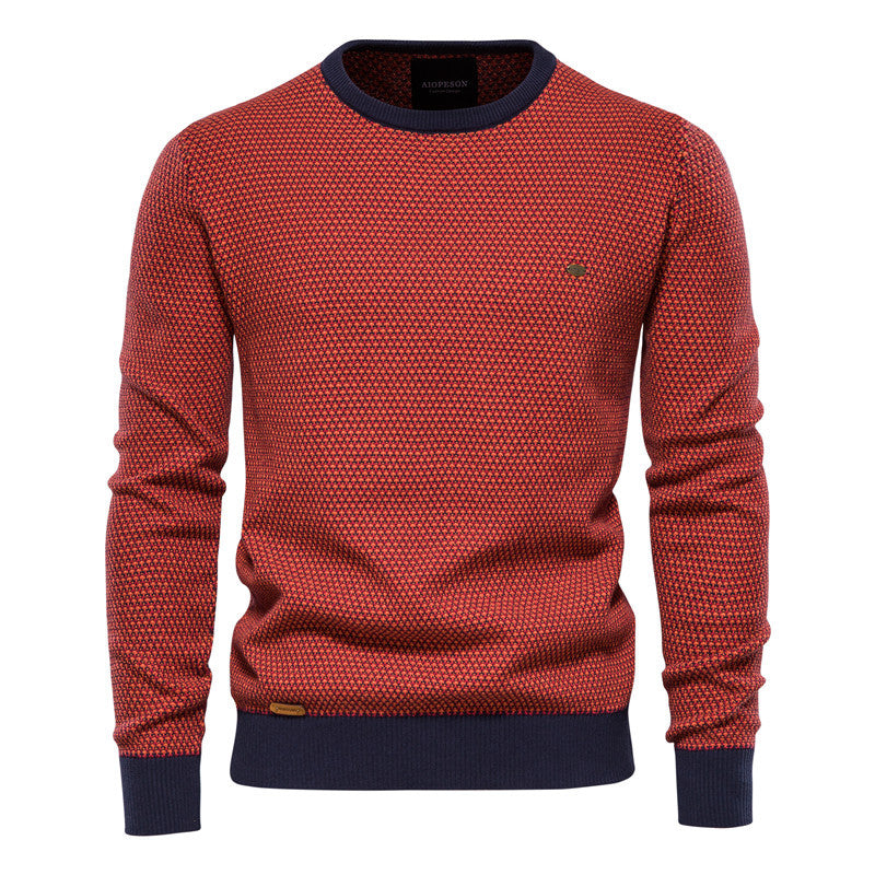Men's Knit Base Layer Round Neck Stylish Pullover Warm Top