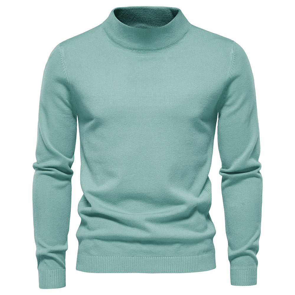 2025 Men’s Thick & Warm Sweater - Slim Fit Mid-Neck Knit Pullover in Multiple Colors