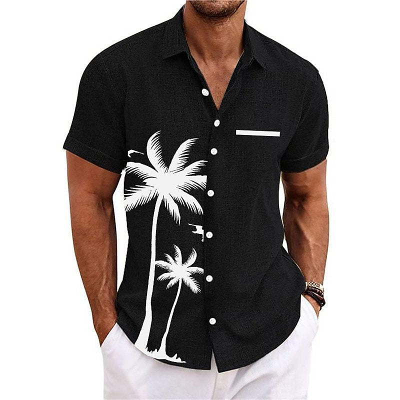 Short-sleeved Coconut Casual Beach Men's Shirt