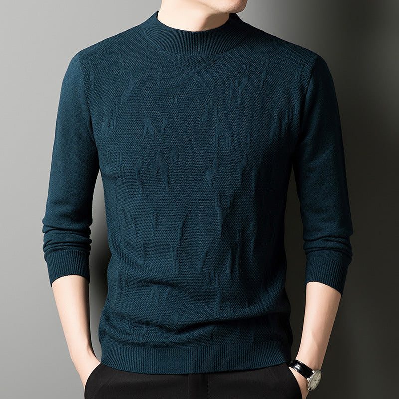Anti-Pilling Jacquard Sweater for Men – Thick Fashionable Knitwear