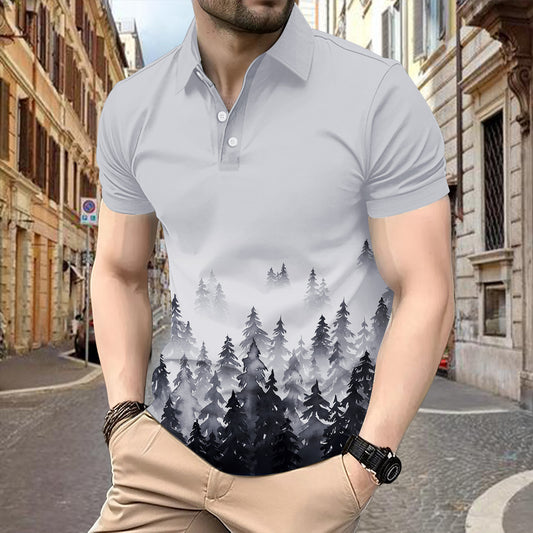 Summer Polo Shirt Pocket Men's Short Sleeve Turn-Down Collar Fashion Casual Thin