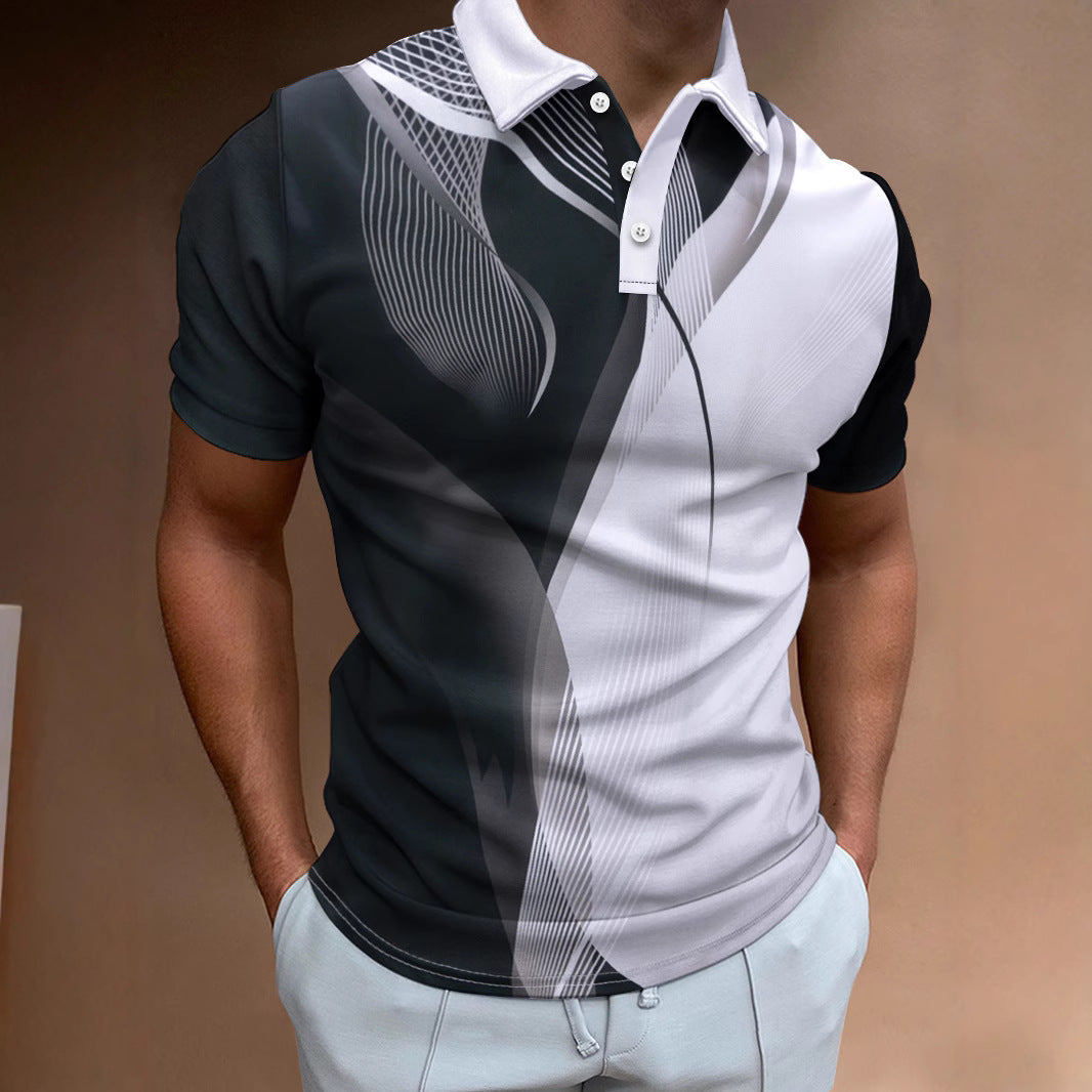Ins Summer Polo Shirt Button Men's Fashion Sport Polo Shirt