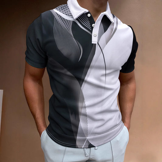Ins Summer Polo Shirt Button Men's Fashion Sport Polo Shirt