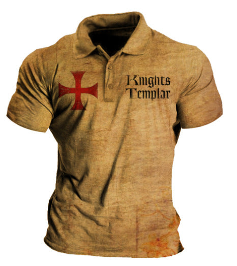 Summer Men's Wear Digital Print Independent Site Bestseller Men's Casual Button Polo Shirt