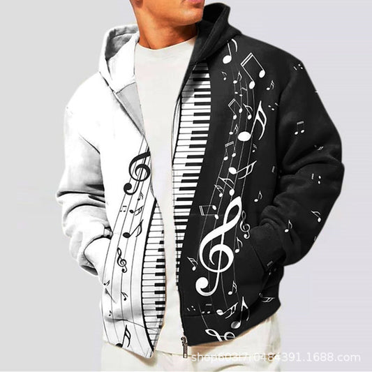 Bestseller Men's Hoodie 3D Digital Print Fashion Zip-Up Jacket