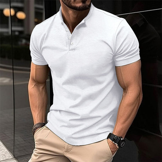 Ins Men's Casual Polo Shirt Summer New Men's Wear Button Henley Polo
