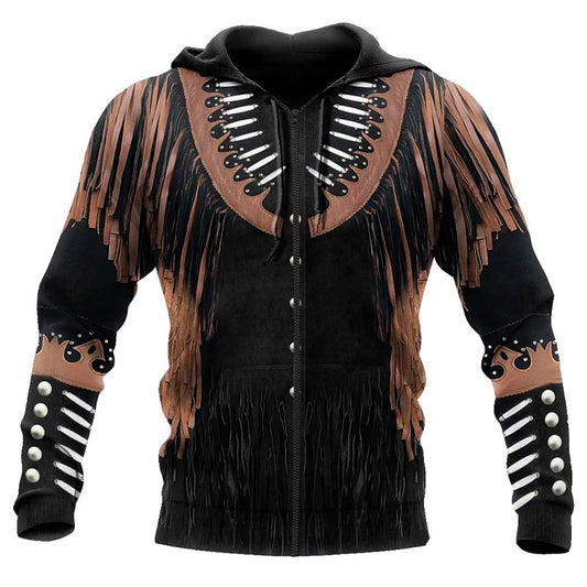 Men's Full-Zip Hooded Jacket Printed Outdoor Casual 3D Print Sporty Hoodie