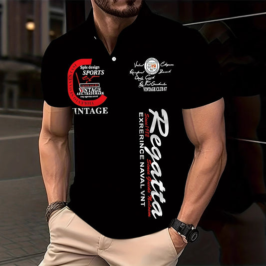 Year Summer Men's Polo Shirt Turn-Down Collar Short Sleeve Casual Fashion Simple Trendy Style