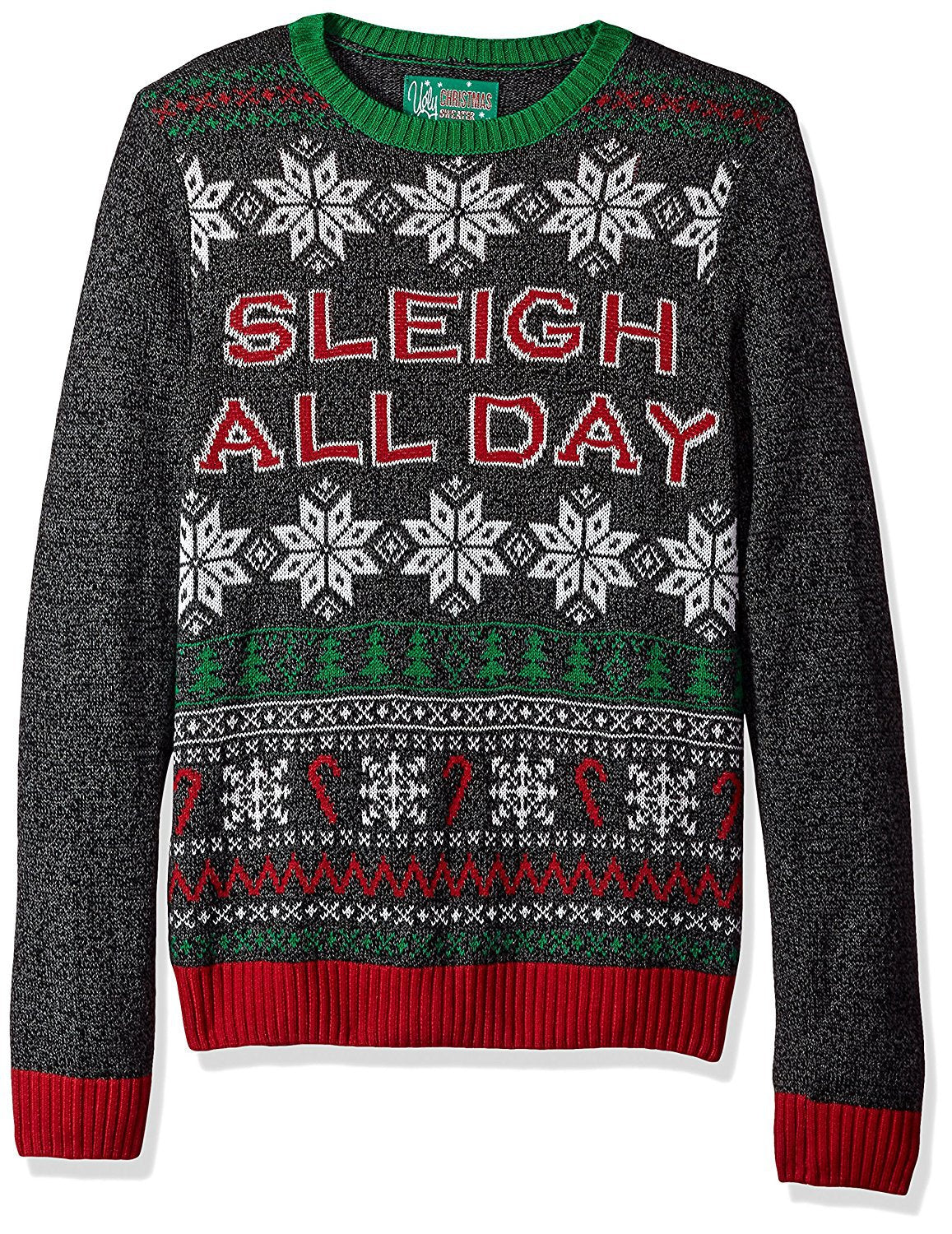 Men's Christmas Knit Sweater Long-Sleeve Round Neck Holiday Pullover