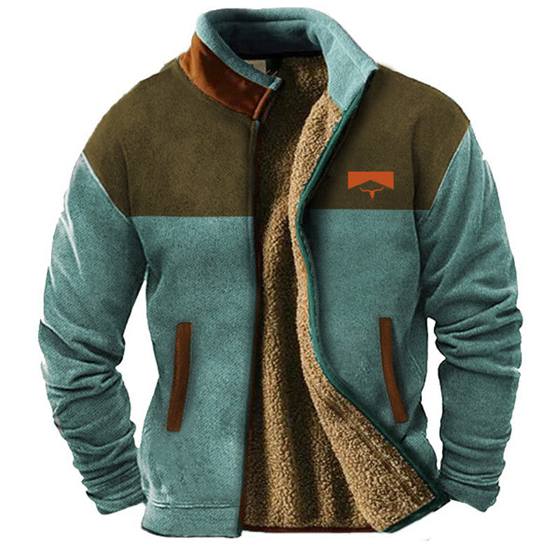 New Men's Padded Jacket Fleece-Lined Outerwear  Fashion Coat