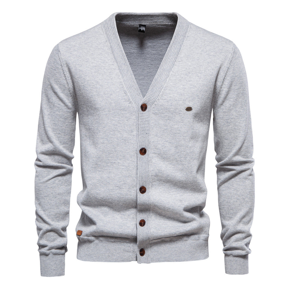 2025New Fall & Winter Men’s Cardigan Sweater - High-Quality Business Casual Solid Color Knitwear