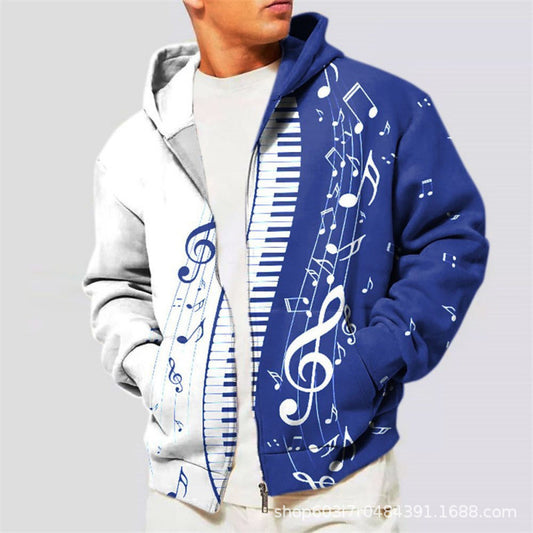 Bestseller Men's Hoodie 3D Digital Print Fashion Zip-Up Jacket