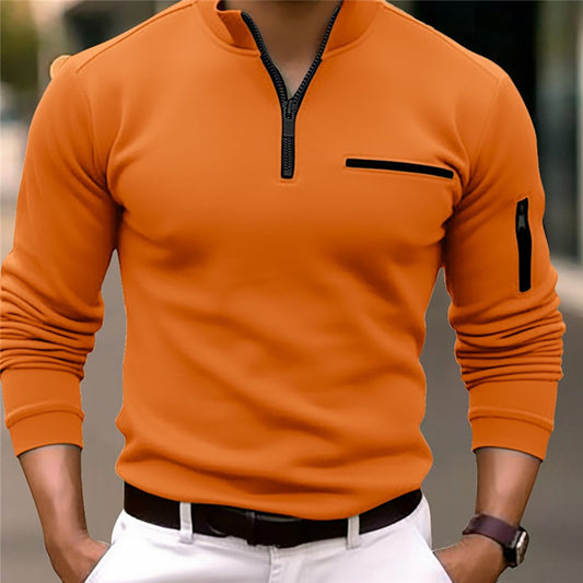 Spring Autumn Polo Shirt Arm Zipper Men's Sport Polo Shirt