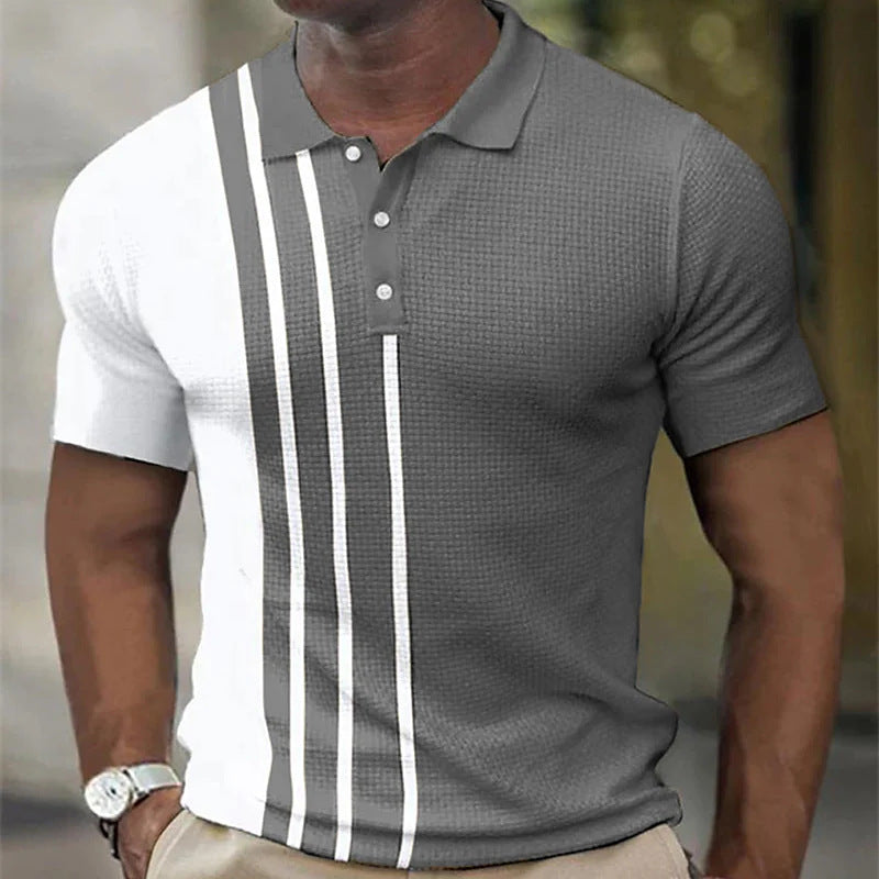 Men's Golf Polo Shirt Short Sleeve Summer New 3D Print Button Placket Trendy Breathable
