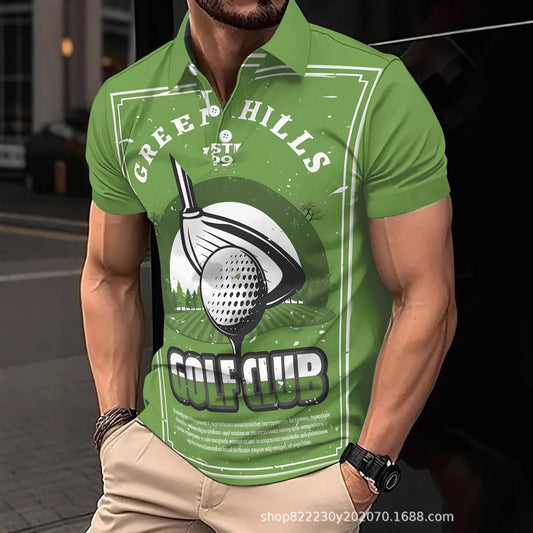 New Arrival Men's Digital Print Summer Polo Shirt Bestseller Source